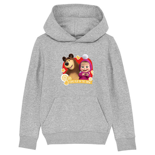 Masha and the Bear - Come Play in the Snow Grey Hoodie