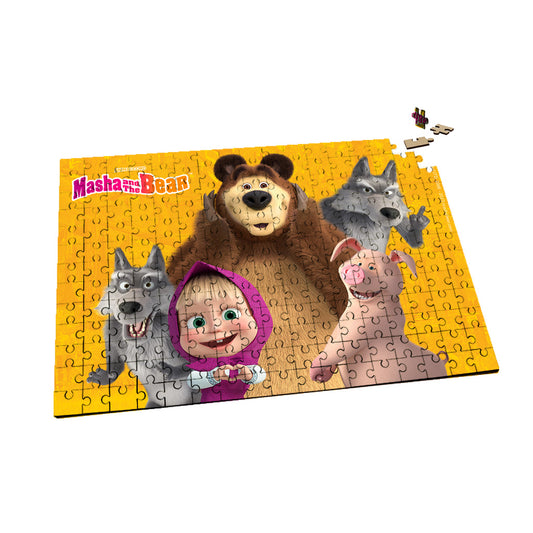 Masha and the Bear Yellow 220pc wooden jigsaw puzzle