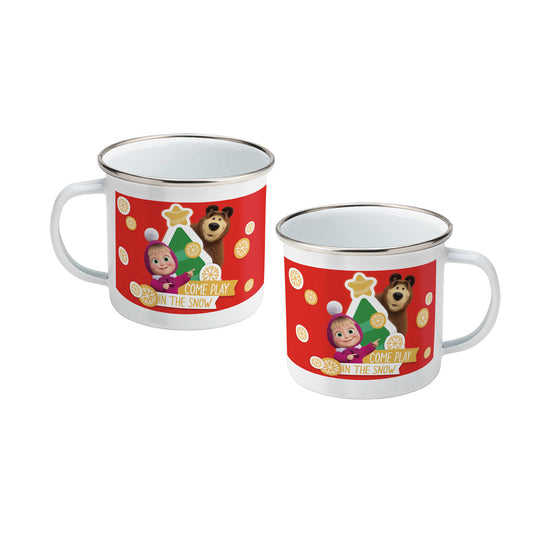 Masha and the Bear - Come Play in the Snow Enamel Mug